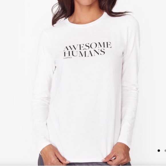 Figs Tops - New Figs Awesome Humans Long Sleeve Shirt XS White Lot of 2